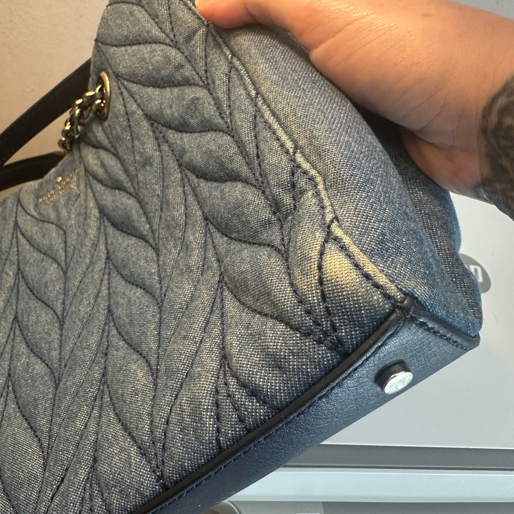 3F Kate Spade Meena Briar Lane Denim Quilted Purse Crossbody Bag - Picture 6 of 13